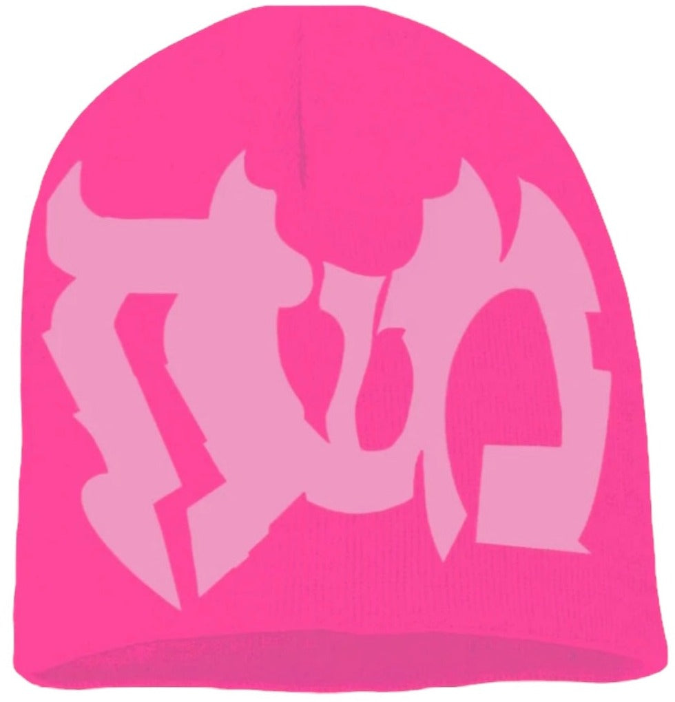 CLASSIC LOGO BEANIE PINK-WHITE - PARASCANDALO